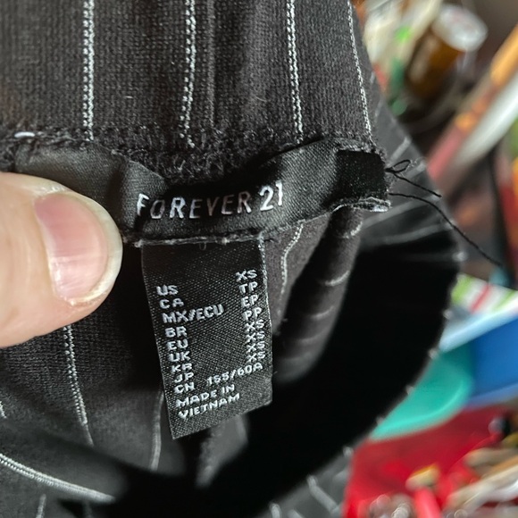 Y2K Black Flared Pinstripe Pants XS - Picture 5 of 5